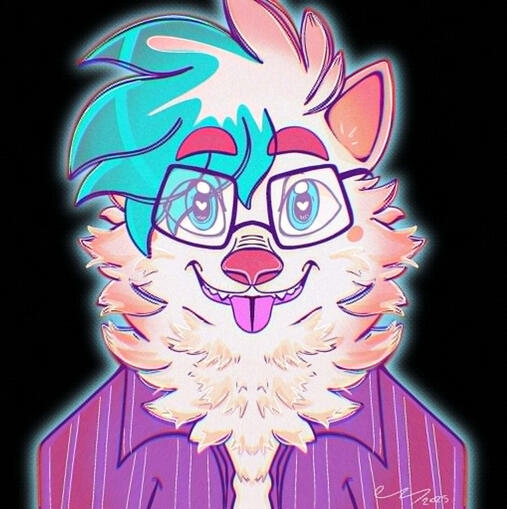 a gift for a friend of mine of their fursona character (digital)