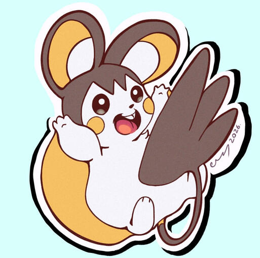 fanart of the Pokemon, Emolga (digital)