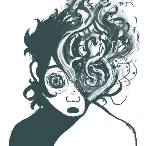 brush practice of my character, Addison (digital)