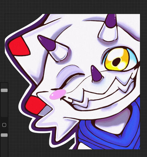 a commissioned icon of the Digimon, Gamamon, from an irl client (digital)