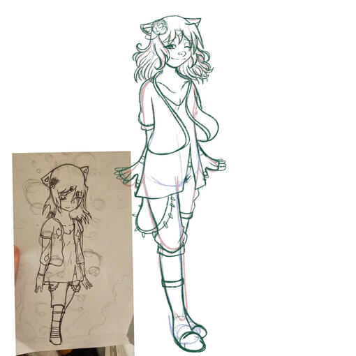 a 20 minute practice redraw of a drawing I made when I was 14 (digital)