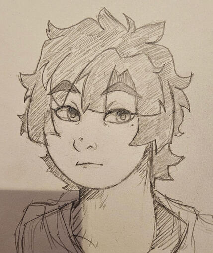 a sketch of my character, Koike (traditional)
