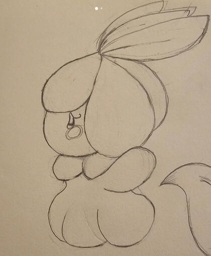 a sketch of the Pokemon, Petilil, from a side profile angle (traditional)