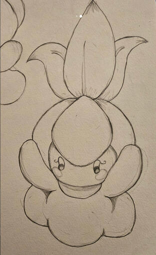 a sketch of the Pokemon, Petilil